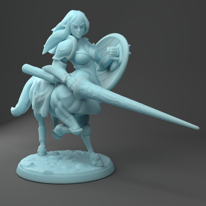 Centaur Lancer | 32mm or 28mm Fantasy Miniature | D&D | Tabletop Game | RPG | Twin Goddess