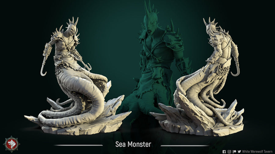 Sea Monster | Fantasy Resin Miniature | DnD Miniature | RPG | Tabletop Game | White Werewolf Tavern