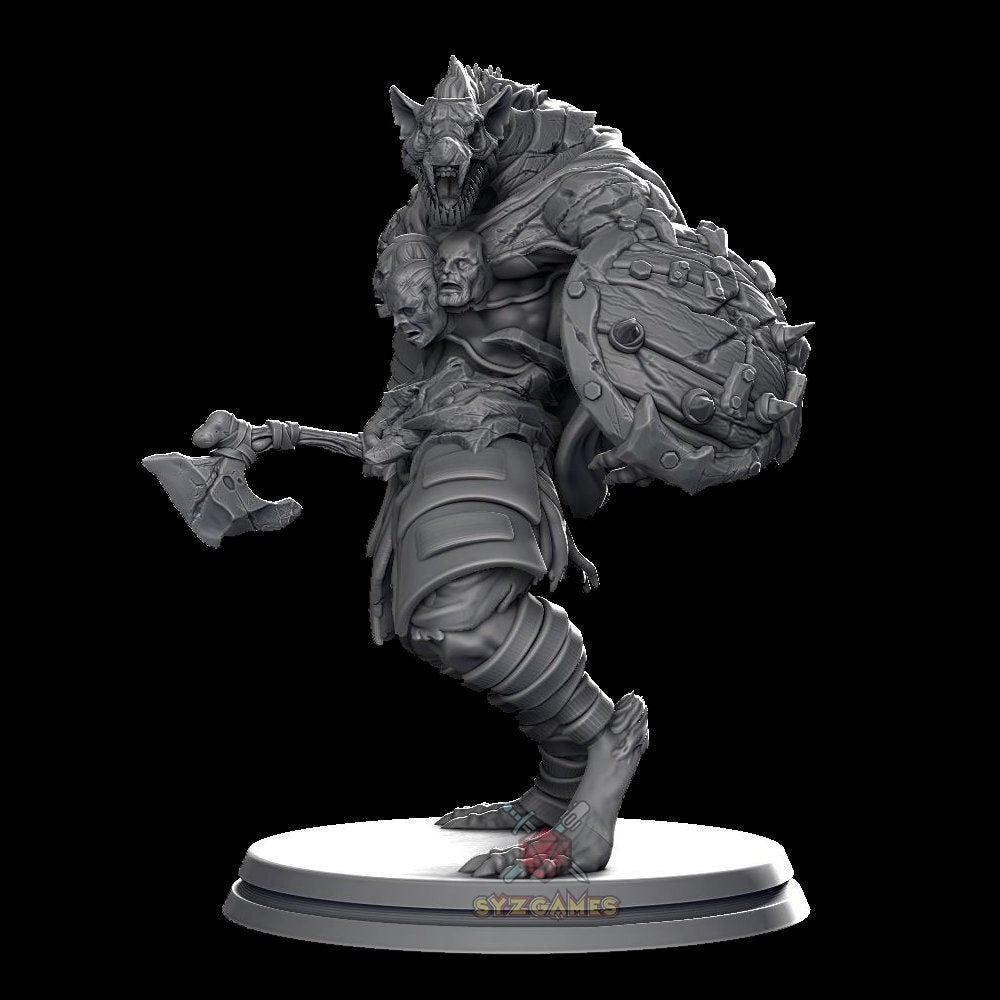 Gnoll, DeathPledge |  Fantasy Miniature | Dungeons and Dragons | DND | Tabletop Game | RPG | Amini3D