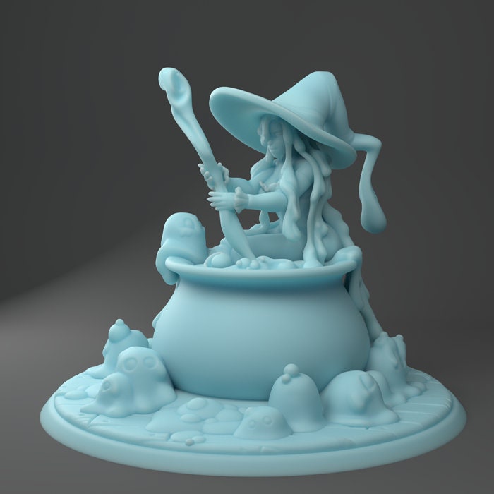 Slime Witch | 32mm or 28mm Fantasy Miniature | DnD Miniature | Twin Goddess