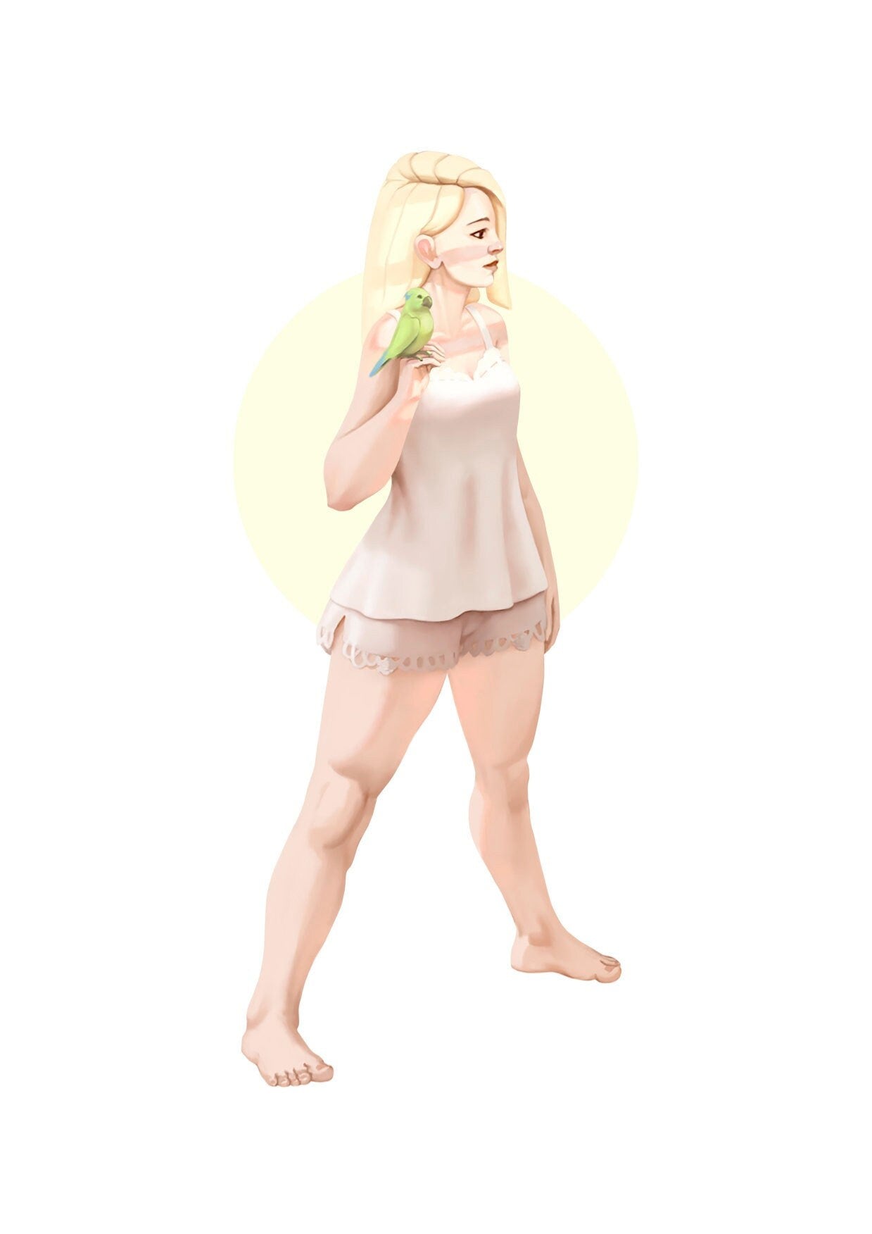 Summer Girl A Pinup |  32mm or 75mm Fantasy Miniature | D&D | Tabletop Games | RN Estudio