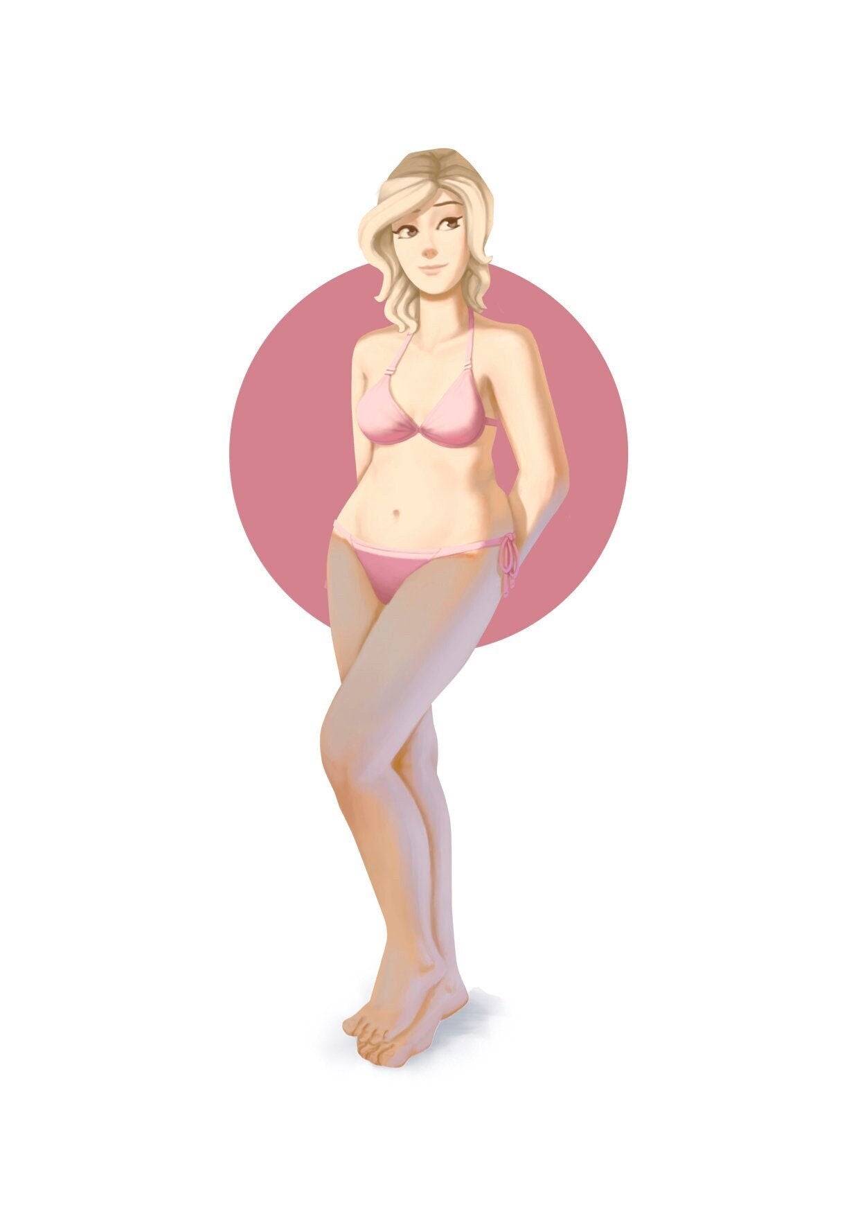 Summer Girl D Pinup |  32mm or 75mm Fantasy Miniature | D&D | Tabletop Games | RN Estudio