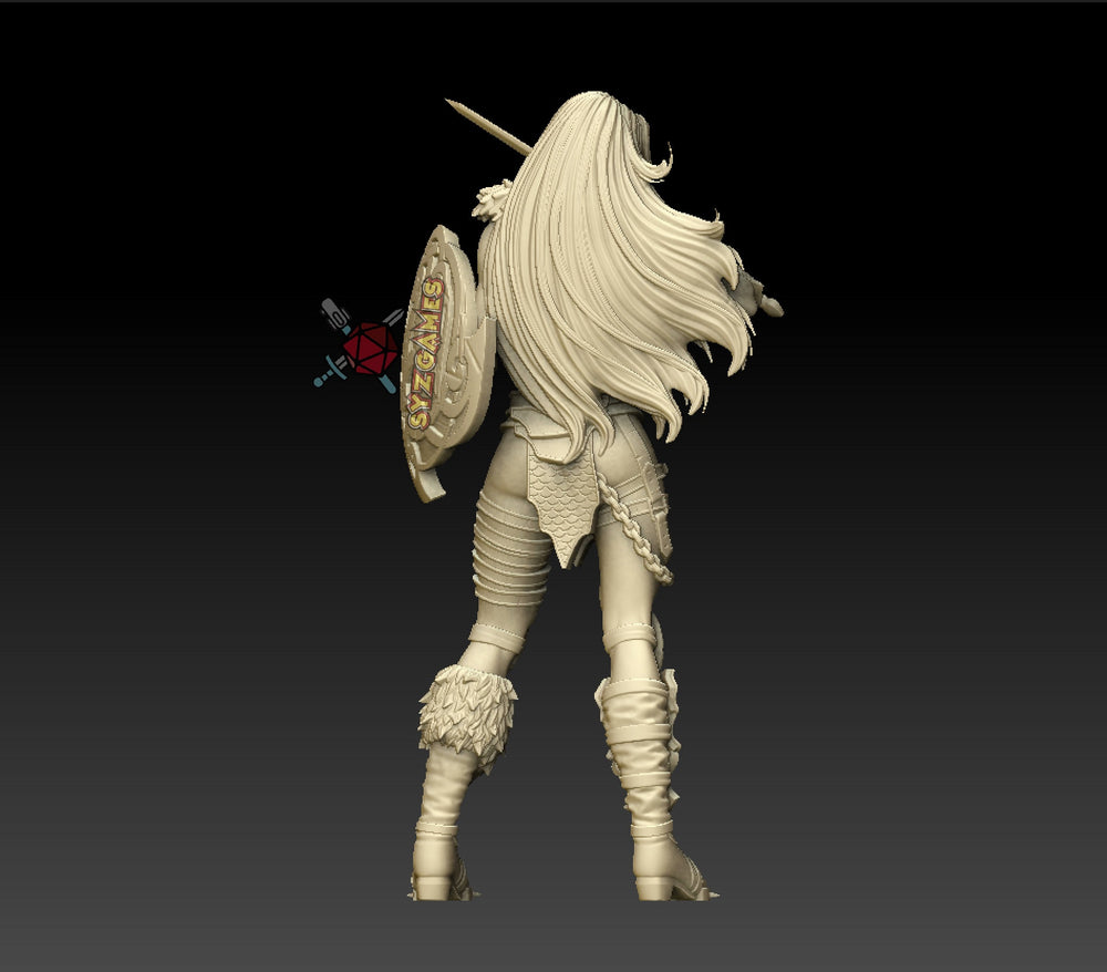 Female Fighter | Resin Miniature | DnD Miniatures | Dungeons & Dragons | Pathfinder | RPG | Tabletop