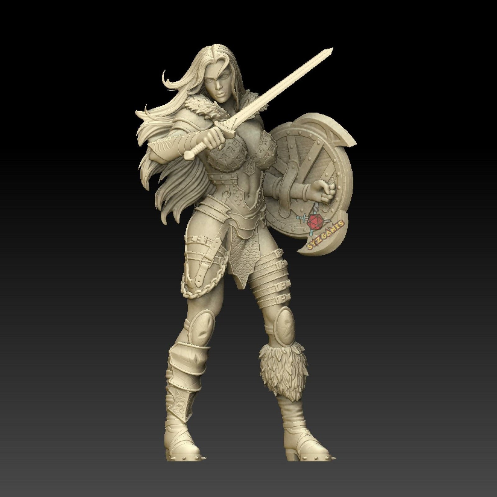 Female Fighter | Resin Miniature | DnD Miniatures | Dungeons & Dragons | Pathfinder | RPG | Tabletop