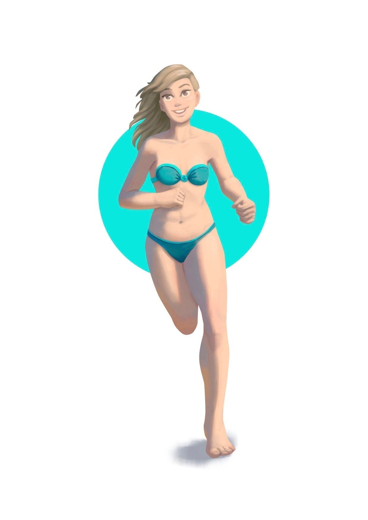 Summer Girl B Pinup |  32mm or 75mm Fantasy Miniature | D&D | Tabletop Games | RN Estudio