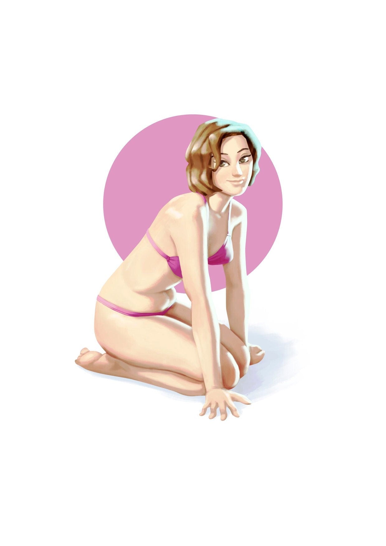 Summer Girl G Pinup |  32mm or 75mm Fantasy Miniature | D&D | Tabletop Games | RN Estudio
