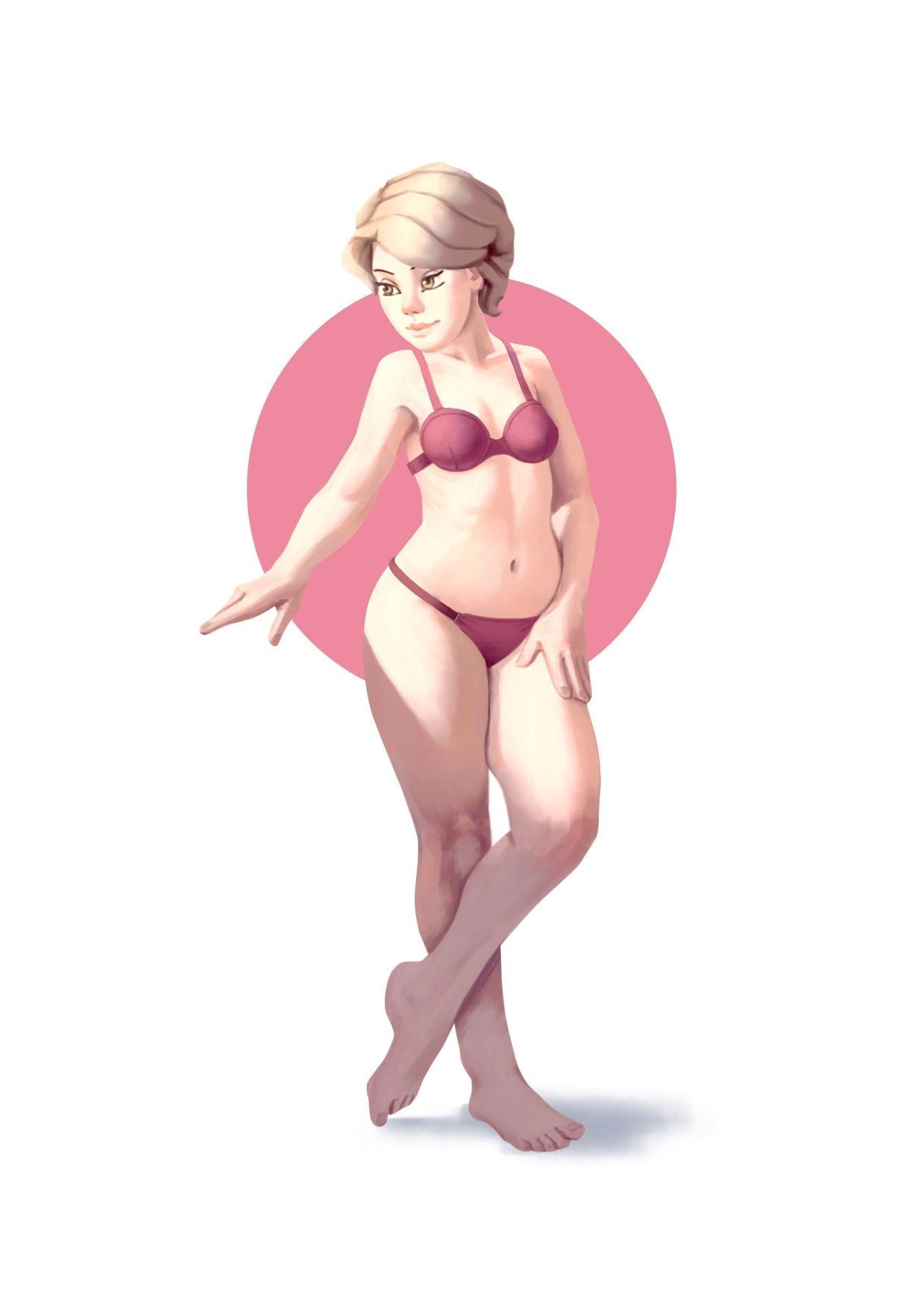 Summer Girl I Pinup |  32mm or 75mm Fantasy Miniature | D&D | Tabletop Games | RN Estudio