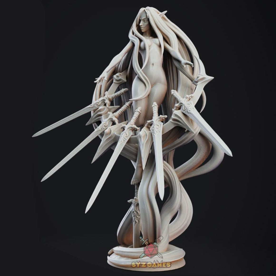 Nendra - Preistess of Eilistraee | Fantasy Resin Miniature | D&D | RPG | Tabletop Game | Printed Obsession