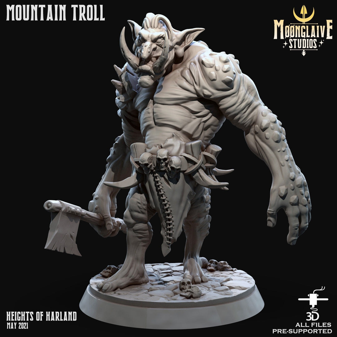 Mountain Troll | Fantasy Resin Miniature | D&D | RPG | Tabletop Game | Moonglaive Studios