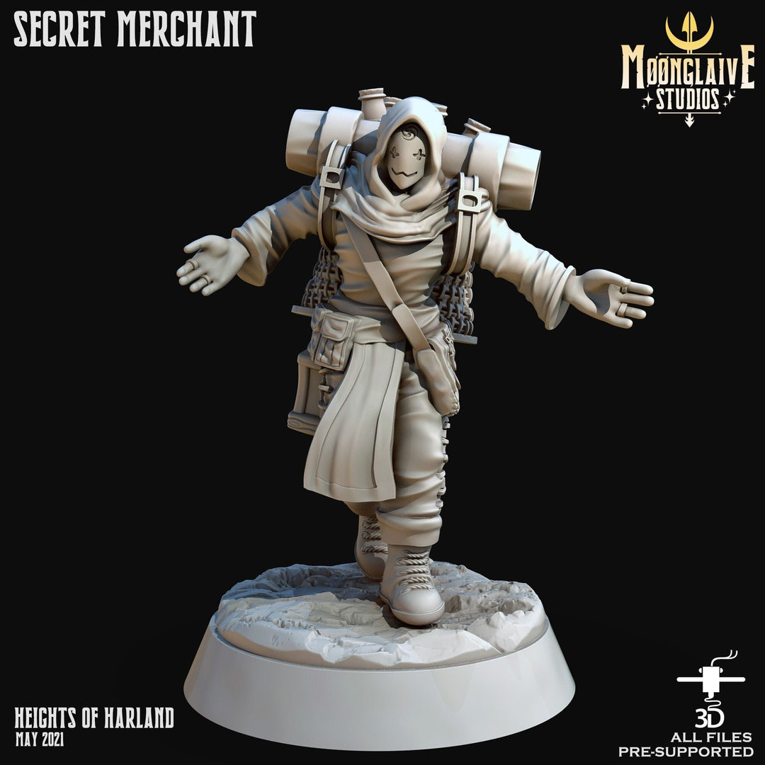 Secret Merchant  | Fantasy Resin Miniature | D&D | RPG | Tabletop Game | Moonglaive Studios