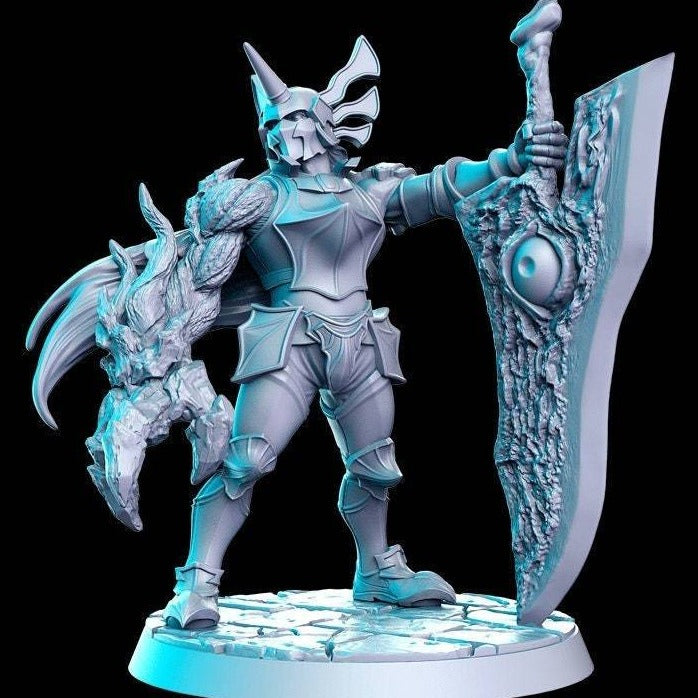 Ephialtes, Demonic Armoured Knight | 32mm or 28mm Fantasy Resin Miniature | D&D | Tabletop Games | RN Estudio