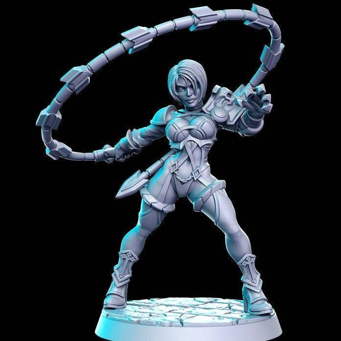 Poison, Sword-Whip Wielder | 32mm or 28mm Fantasy Resin Miniature | D&D | Tabletop Games | RN Estudio