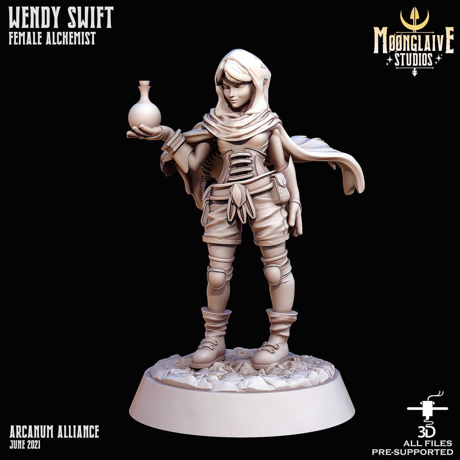 Wendy | Fantasy Resin Miniature | D&D | RPG | Tabletop Game | Moonglaive Studios