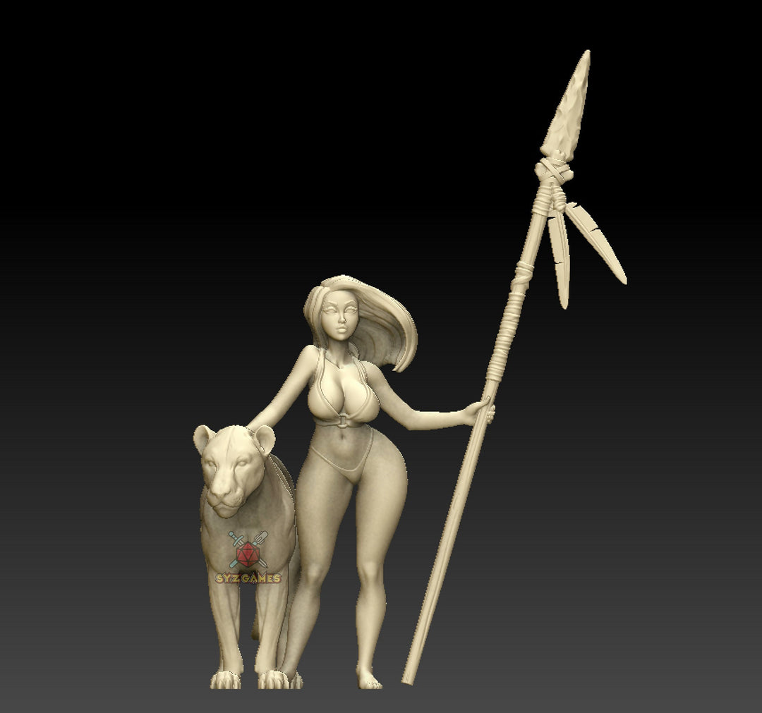Uttara, Amazon Girl Pinup | Fantasy Resin Miniature | DnD Miniatures | Dungeons & Dragons | Pathfinder | RPG | Tabletop