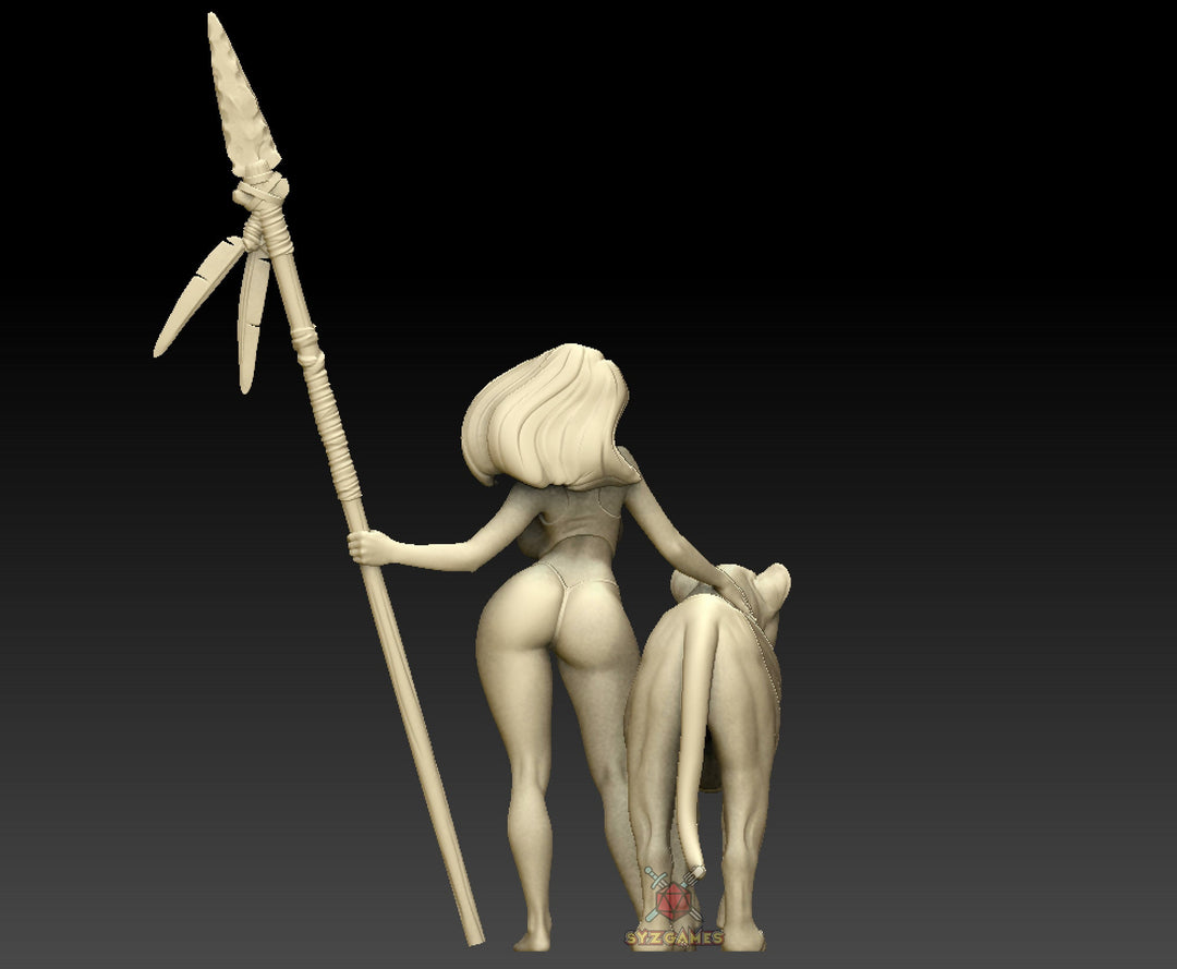 Uttara, Amazon Girl Pinup | Fantasy Resin Miniature | DnD Miniatures | Dungeons & Dragons | Pathfinder | RPG | Tabletop