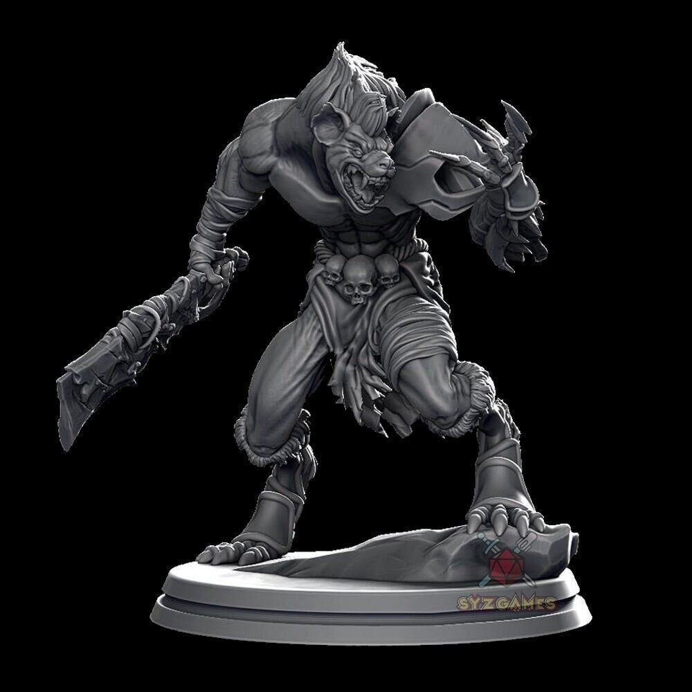 Gnoll, DeathKnight |  Fantasy Miniature | Dungeons and Dragons | DND | Tabletop Game | RPG | Amini3D
