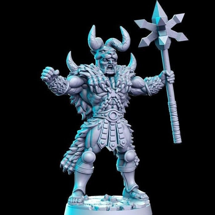 Crack, Berserker | 32mm or 28mm Fantasy Resin Miniature | D&D | Tabletop Games | RN Estudio