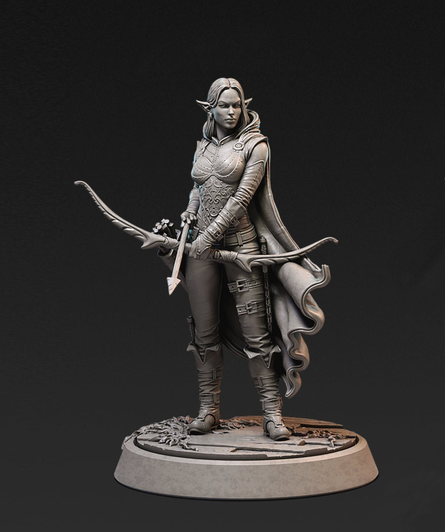 Mary Arsys Elf Hero | 32mm or 75mm Fantasy Miniature | DnD Miniature | Dungeons and Dragons | Tabletop | Pathfinder | Role Playing