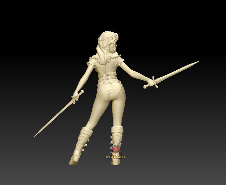 Jessica, Female Fighter Pinup | Fantasy Resin Miniature | DnD Miniatures | Dungeons & Dragons | Pathfinder | RPG | Tabletop