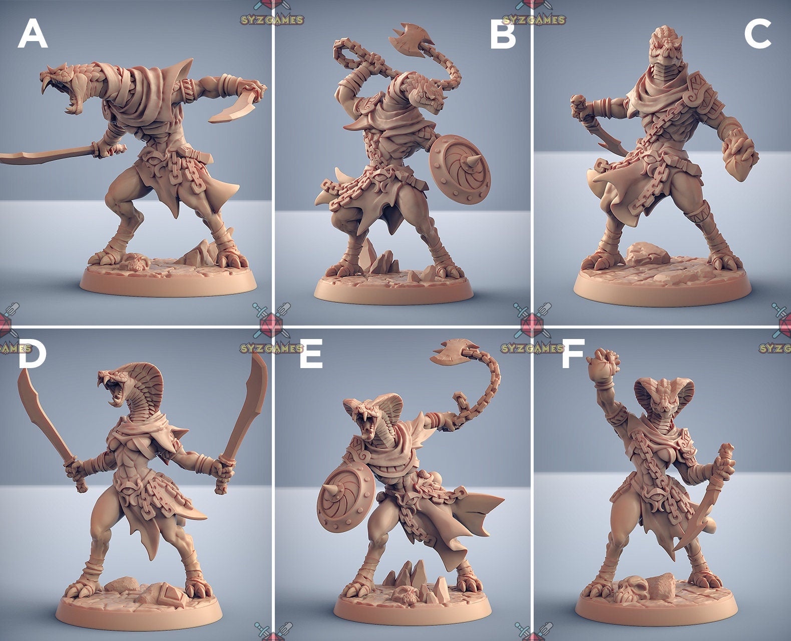 Nagarot Thralls | Fantasy Miniature | D&D | RPG | Tabletop Game | Artisan Guild