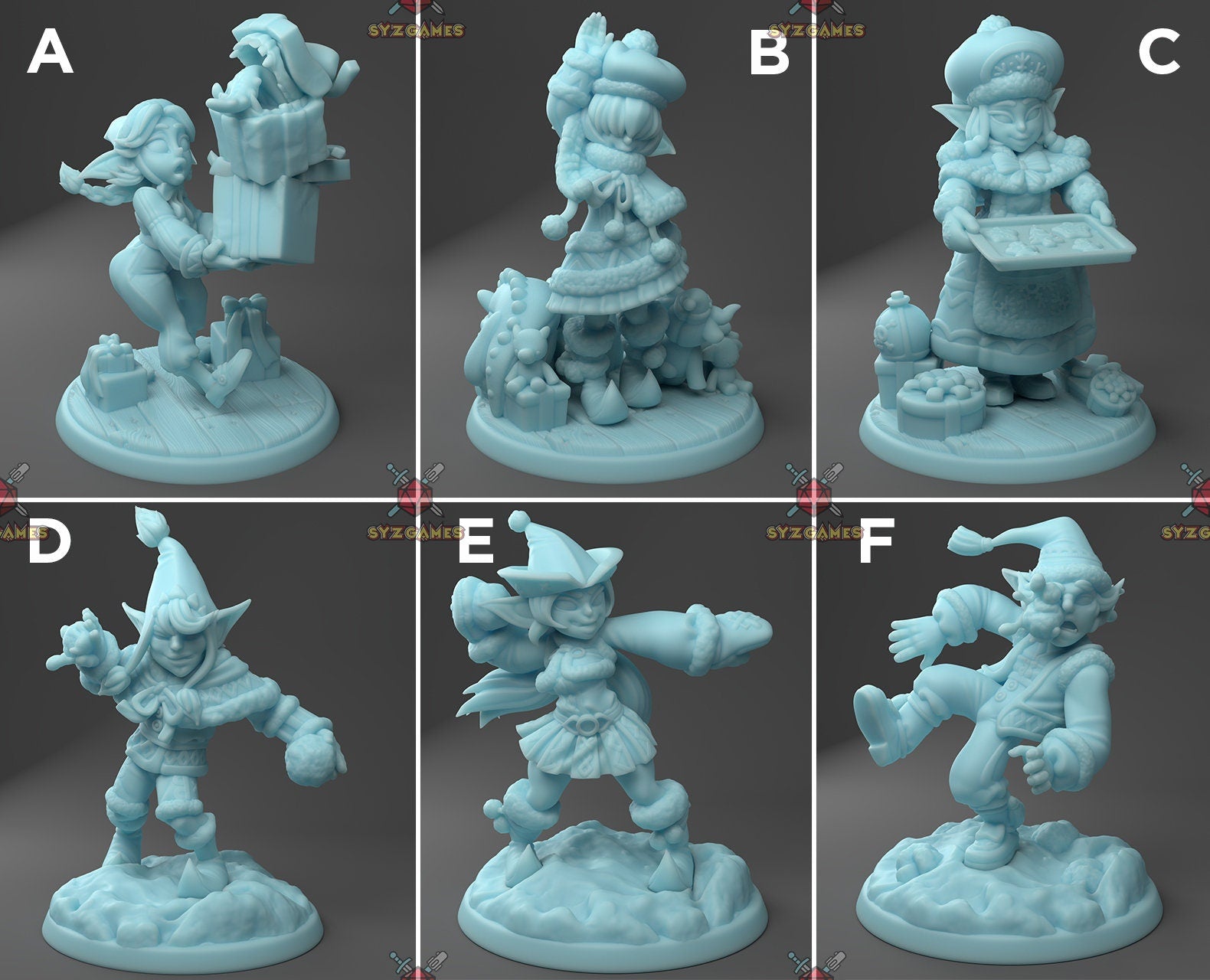 X-mas Goblins  | Fantasy Miniature | D&D | RPG | Tabletop Game | Twin Goddess