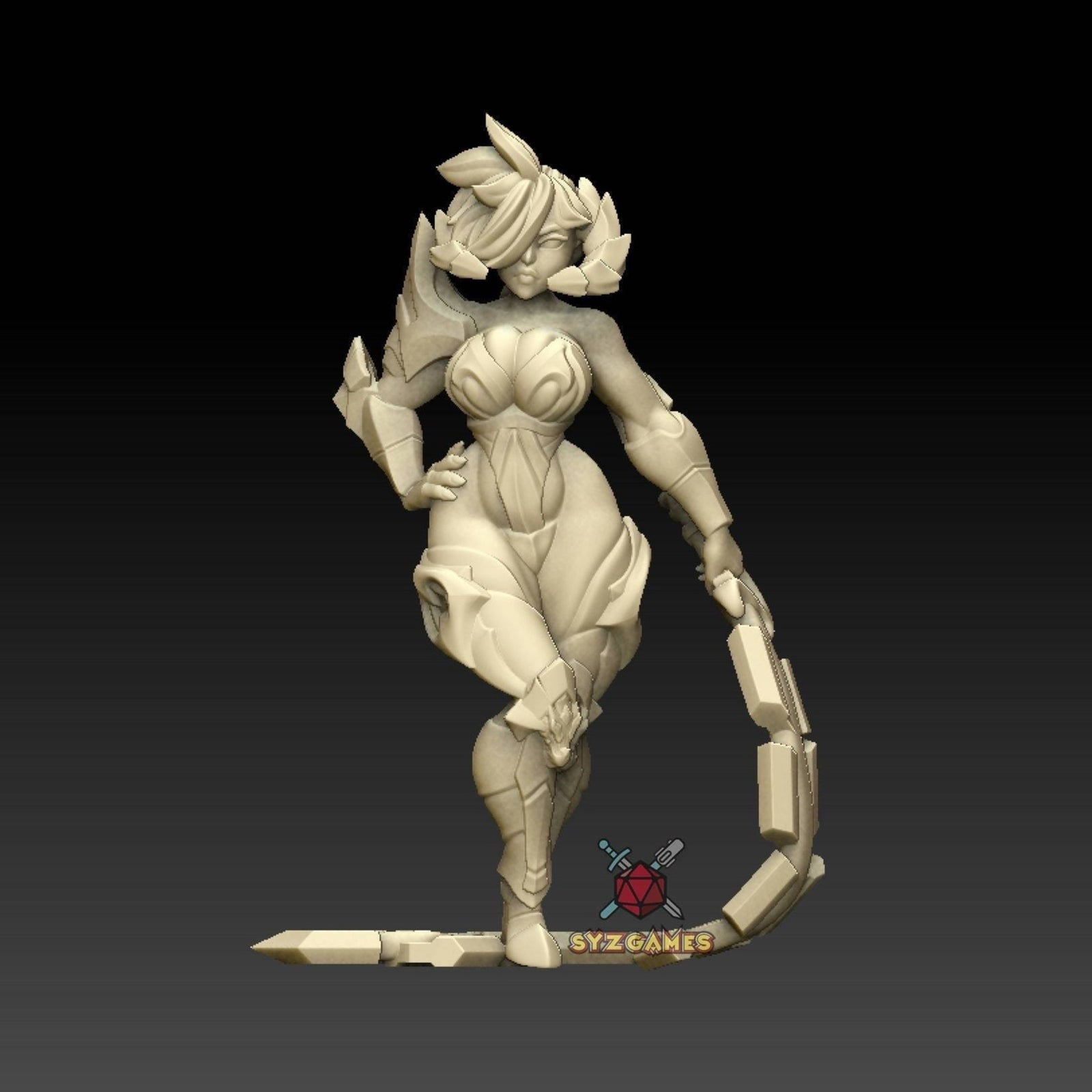 Waverendor - Dark Dragon Goddess | Fantasy Miniature | D&D | Tabletop | Twin Goddess