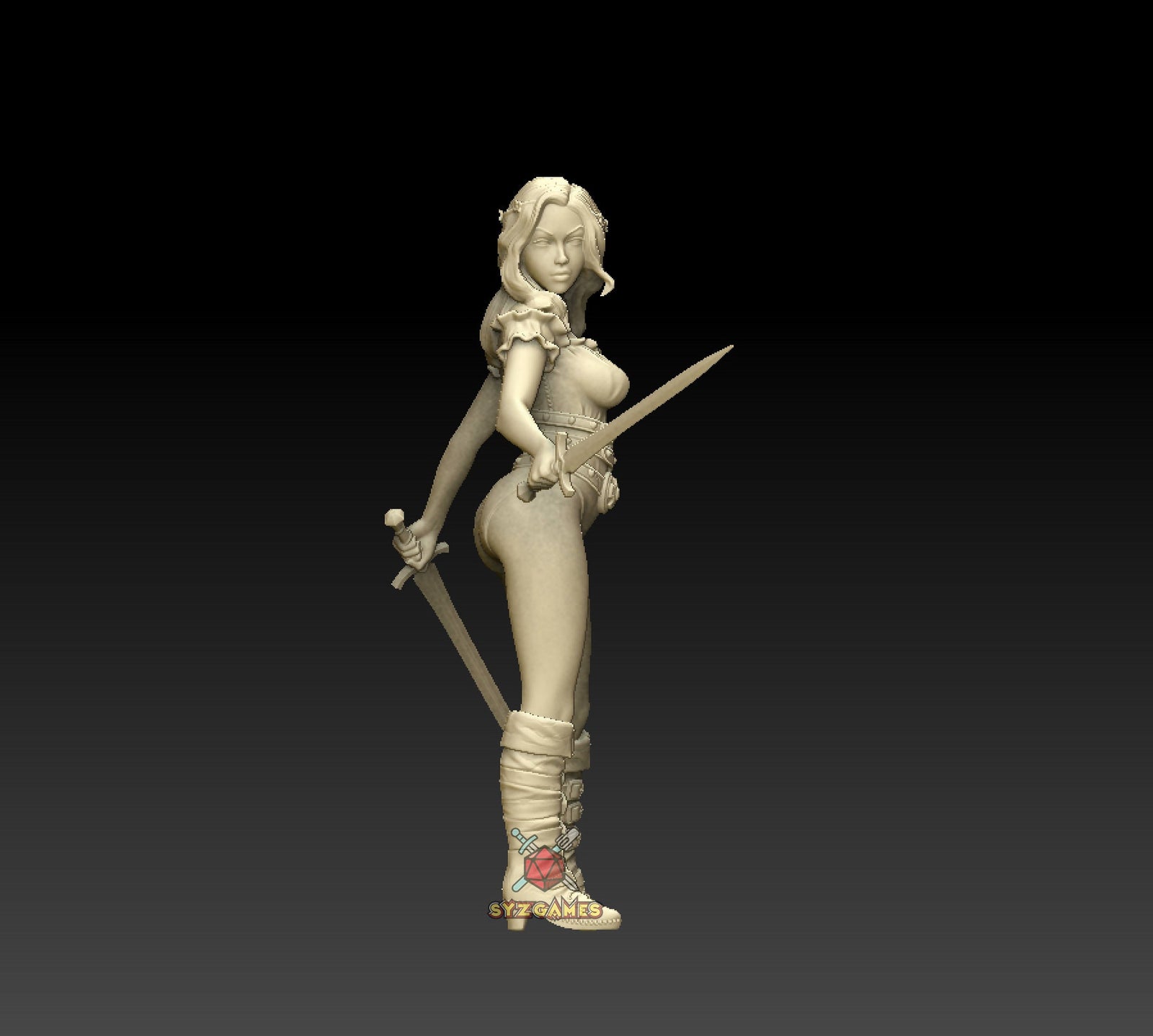 Jessica, Female Fighter Pinup | Fantasy Resin Miniature | DnD Miniatures | Dungeons & Dragons | Pathfinder | RPG | Tabletop