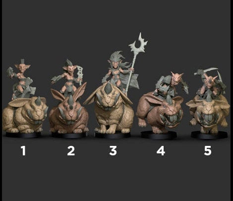 The Battle Rabbit Riders  | Fantasy Miniature | D&D | Tabletop Game | RPG
