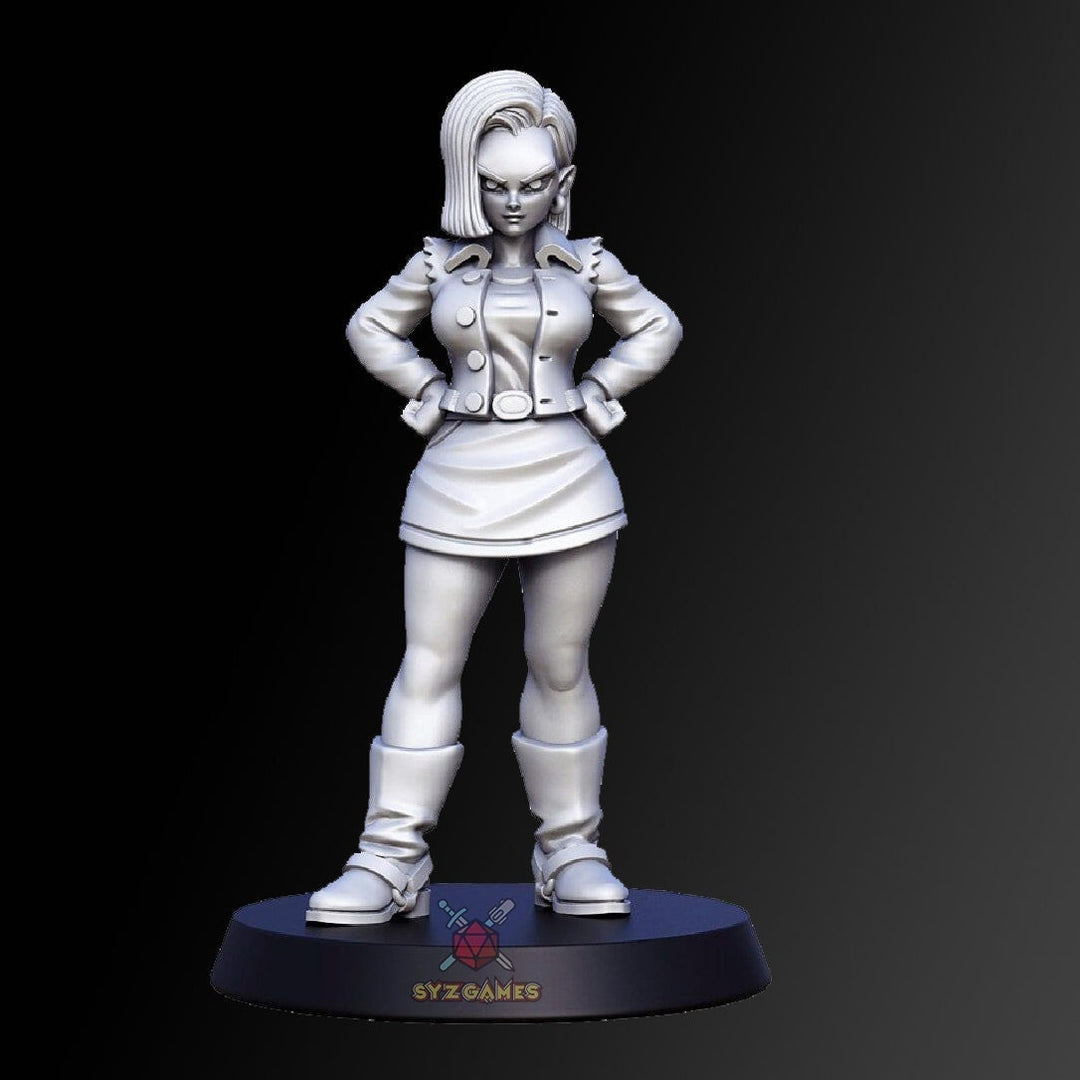 Android 18 | Fantasy Resin Miniature | DnD Miniatures | RPG | Tabletop Game | Dragon Ball