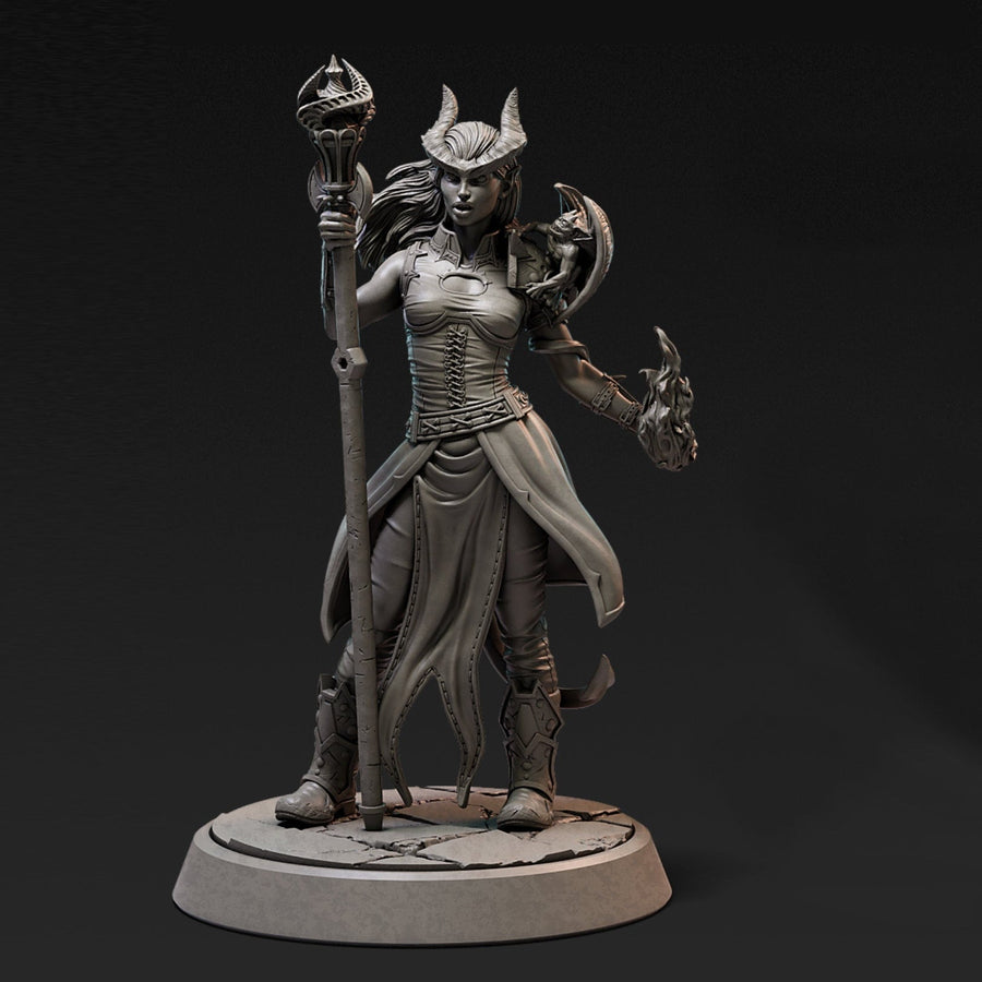 Orianna Phelaia, Tiefling Sorcerer  | 32mm or 75mm Fantasy Miniature | D&D | Dungeons and Dragons | Tabletop | Pathfinder | Role Playing
