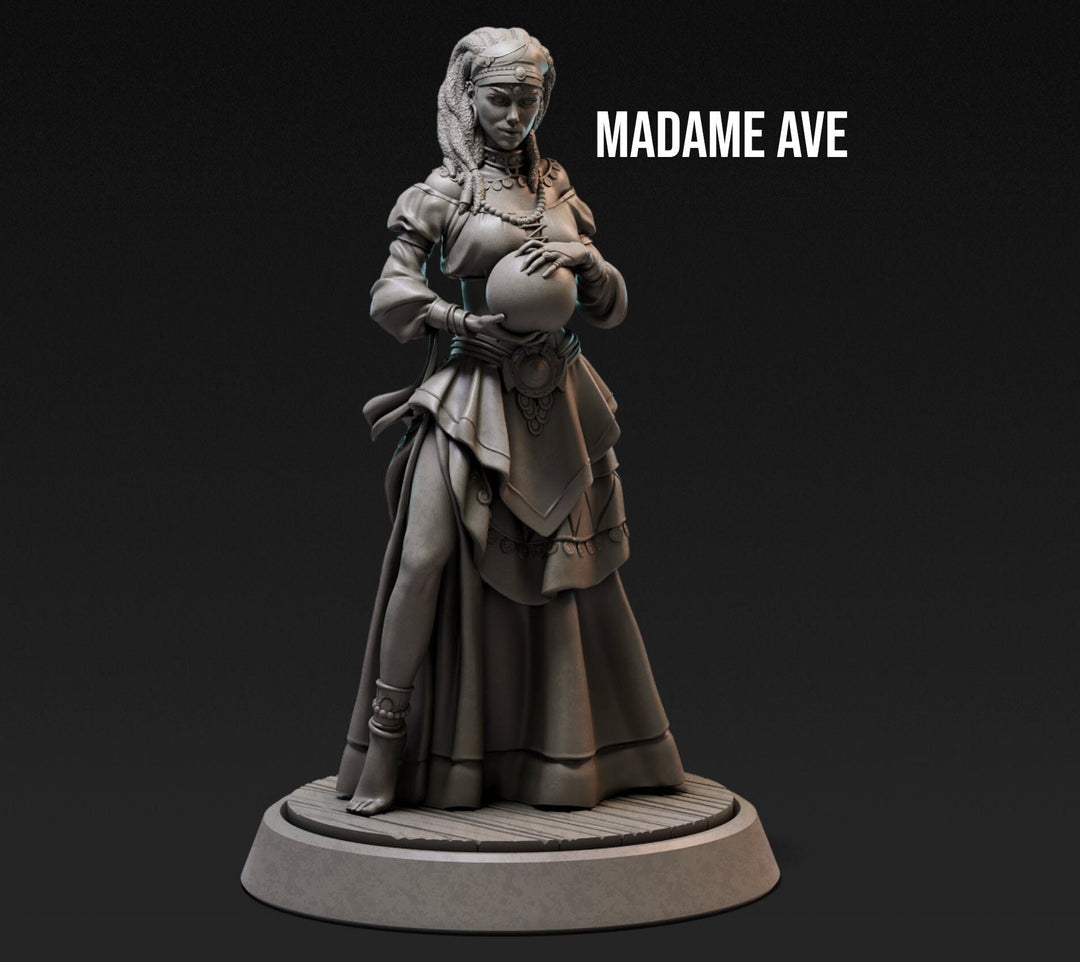 Madame Ave | 32mm or 75mm Fantasy Miniature | DnD Miniature | Dungeons and Dragons | Tabletop | Pathfinder | Role Playing