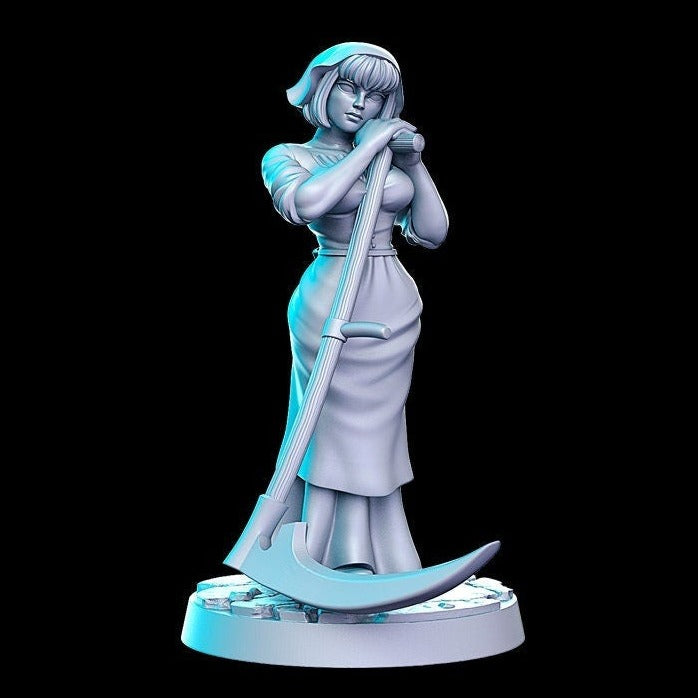 Rosalia, Female Reaper  |  32mm or 28mm Fantasy Miniature | D&D | Tabletop Games | RN Estudio