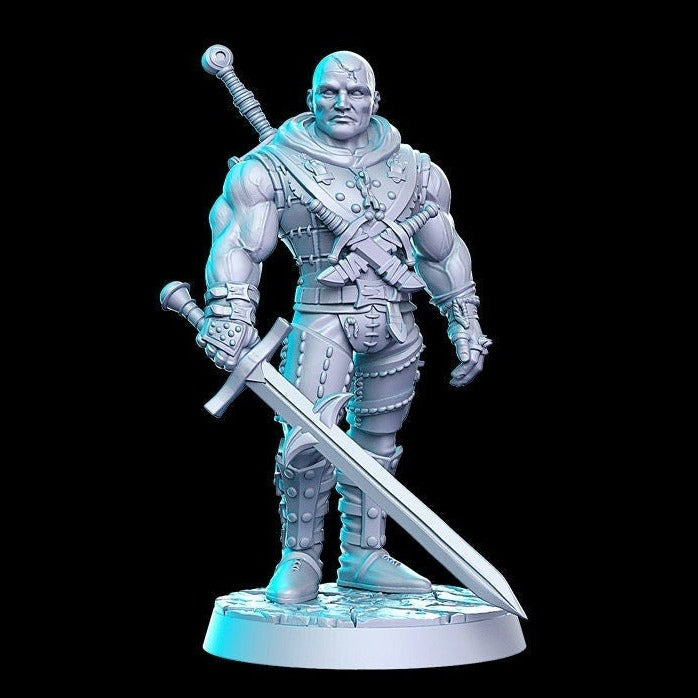Khramdor, Fighter Mage  |  32mm or 28mm Fantasy Miniature | D&D | Tabletop Games | RN Estudio