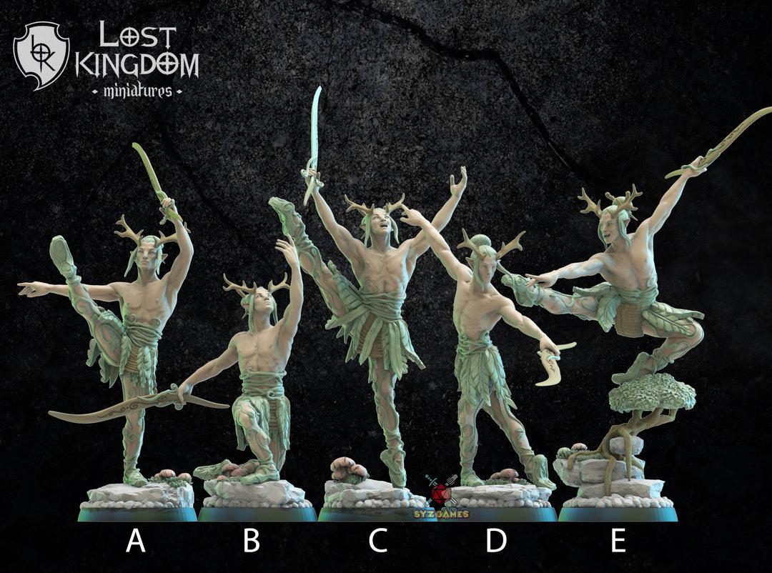 Male Dancers | Fantasy Miniature | Dungeons and Dragons | DND | Tabletop Game | RPG | Lost Kingdom Miniature