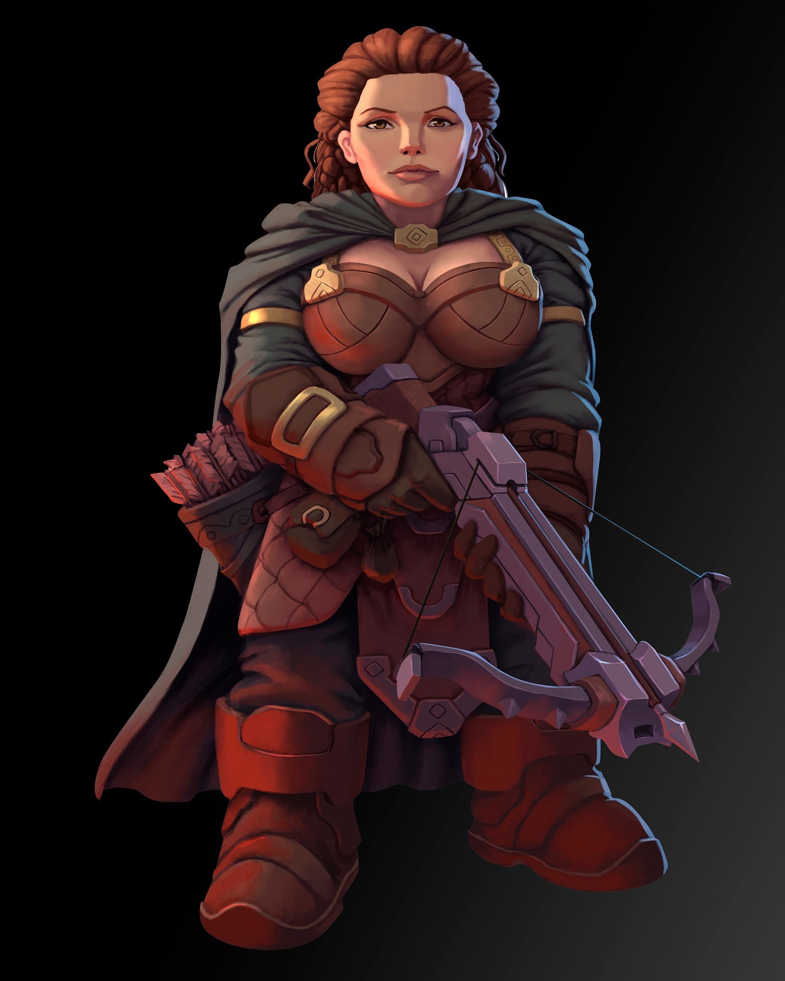 Dwarf Ranger Pinup |  32mm or 75mm Fantasy Miniature | D&D | Tabletop Games | RN Estudio