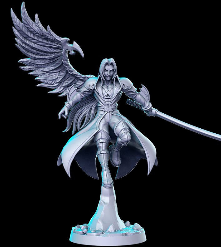 Sephirael, Winged Version | Classic JRPG | 32mm or 28mm Fantasy Miniature | D&D | Tabletop Games | RN Estudio