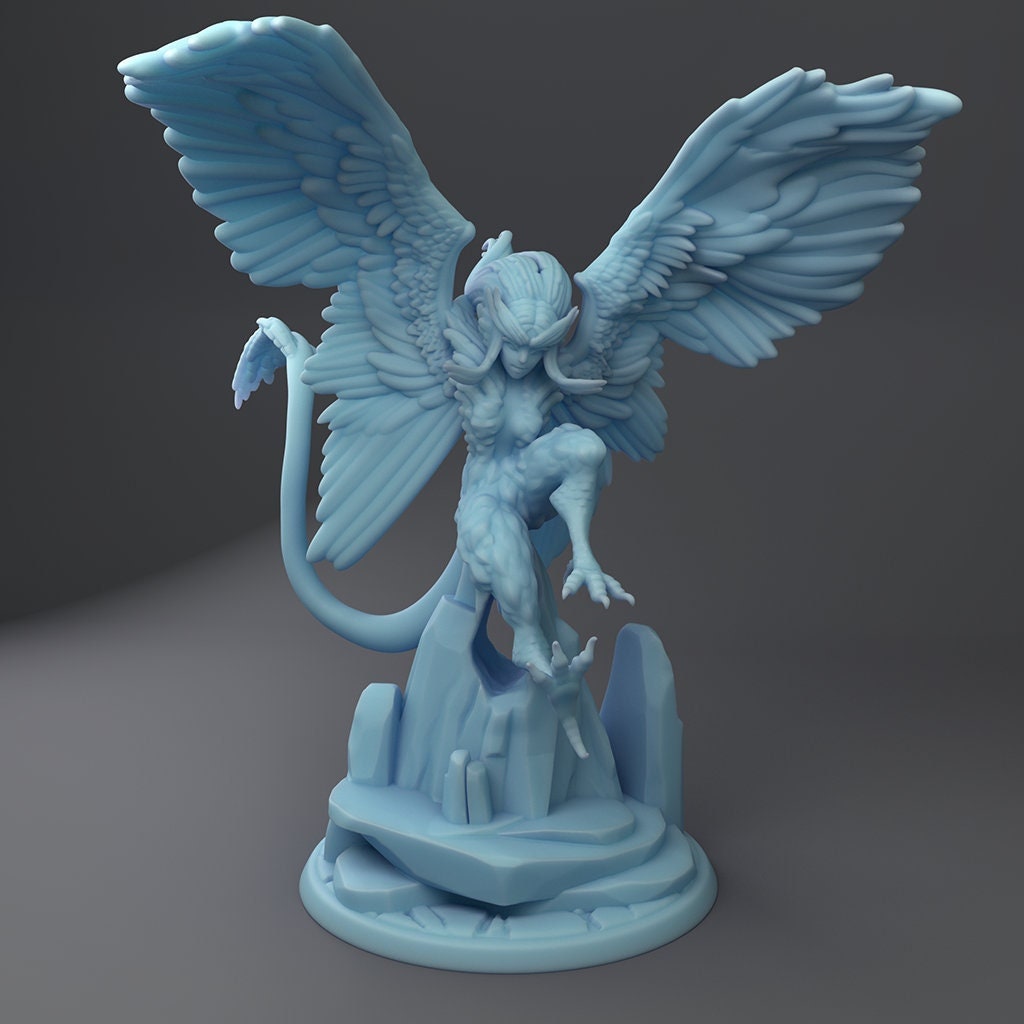 Pteryx, the Harpy | Fantasy Miniature | Dungeons and Dragons  | D&D | Tabletop | RPG | Twin Goddess