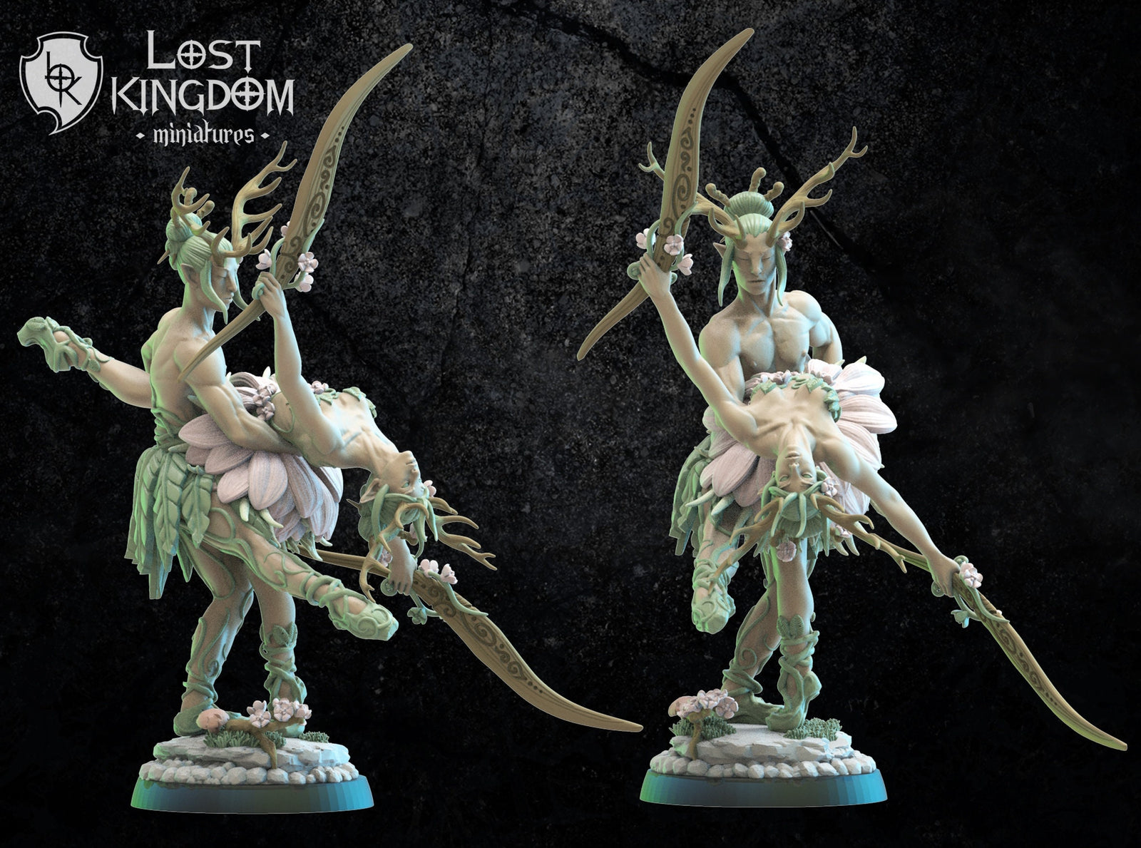 Kyomi and Haru, the Eternal Dancers | Fantasy Miniature | Dungeons and Dragons | DND | Tabletop Game | RPG | Lost Kingdom Miniature