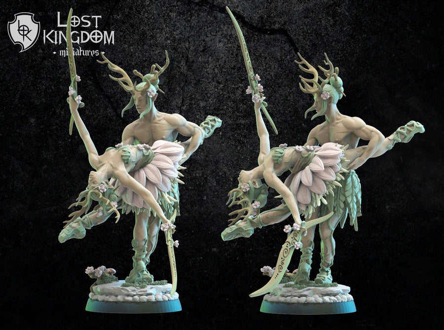 Kyomi and Haru, the Eternal Dancers | Fantasy Miniature | Dungeons and Dragons | DND | Tabletop Game | RPG | Lost Kingdom Miniature
