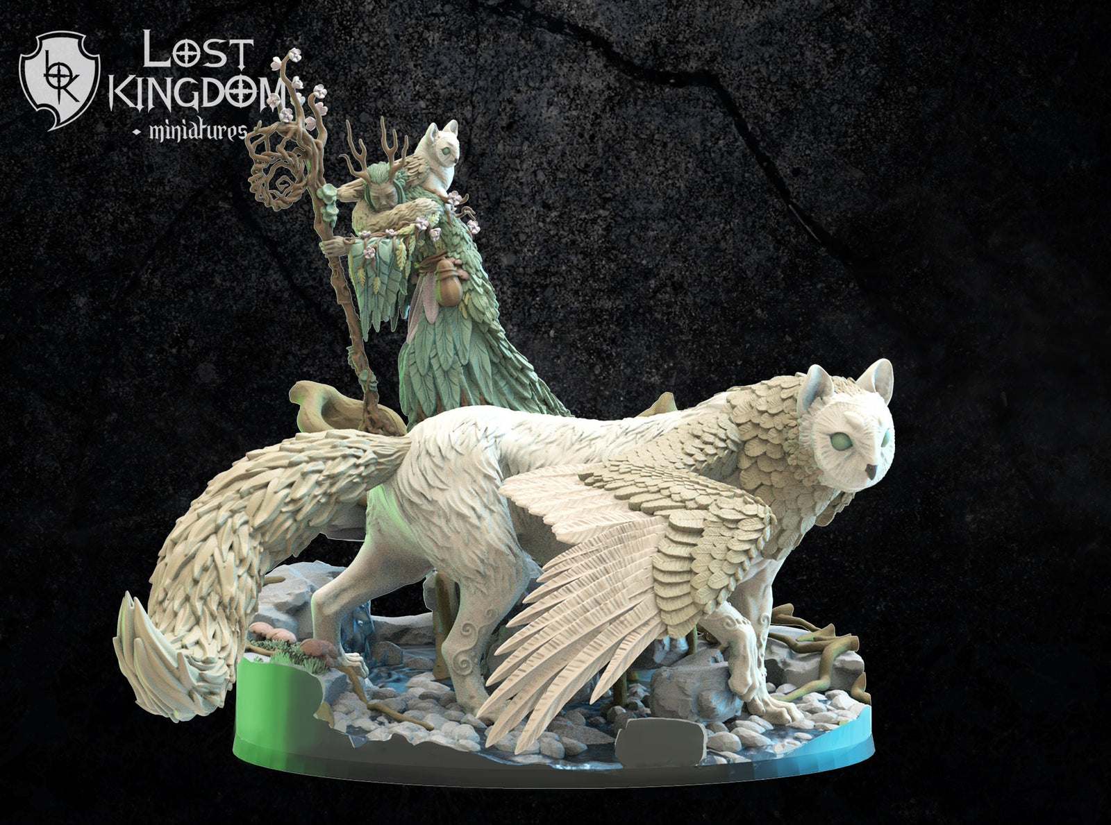 Saori Ancient Druid with Nekokuro | Fantasy Miniature | Dungeons and Dragons | DND | Tabletop | RPG | Lost Kingdom Miniature