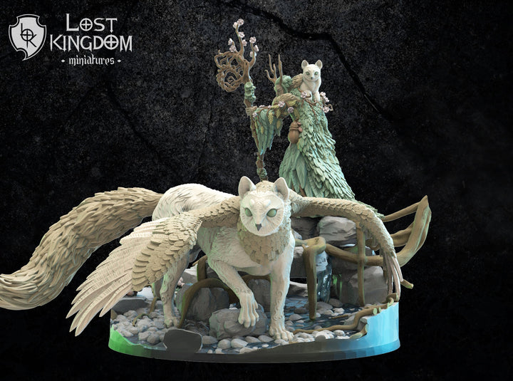 Saori Ancient Druid with Nekokuro | Fantasy Miniature | Dungeons and Dragons | DND | Tabletop | RPG | Lost Kingdom Miniature