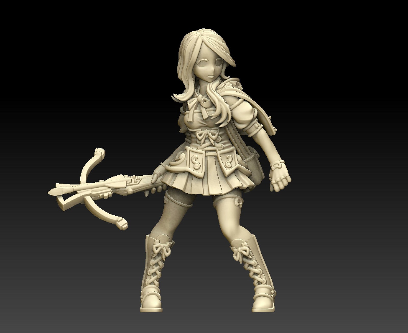 Huntress Pinup | Fantasy Miniature | DnD Miniature | Dungeons and Dragons | Tabletop | Pathfinder | Role Playing