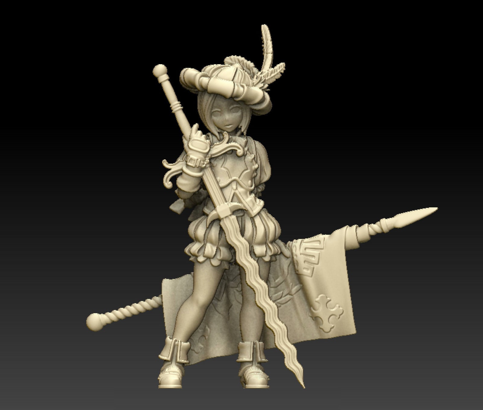 Sword Master | Fantasy Miniature | DnD Miniature | Dungeons and Dragons | Tabletop | Pathfinder | Role Playing