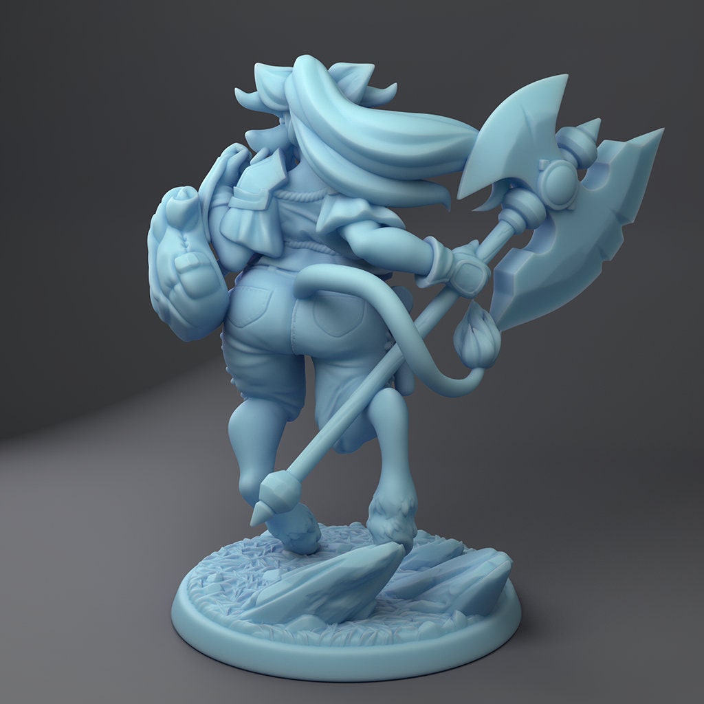 Belle, the Holstaur Fighter Pinup | Fantasy Miniature | Dungeons and Dragons  | D&D | Tabletop | RPG | Twin Goddess