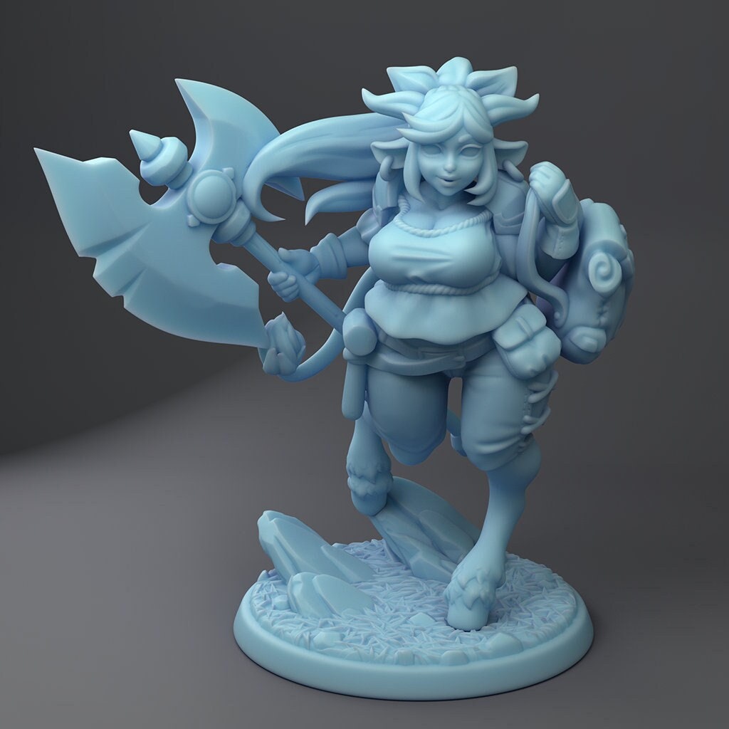 Belle, the Holstaur Fighter Pinup | Fantasy Miniature | Dungeons and Dragons  | D&D | Tabletop | RPG | Twin Goddess