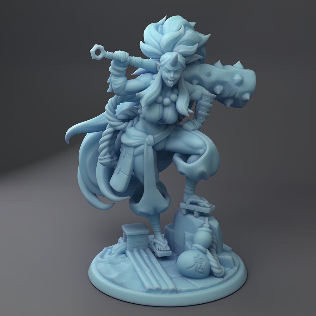 Kijo, the Oni Barbarian | Fantasy Miniature | Dungeons and Dragons | D&D | Twin Goddess