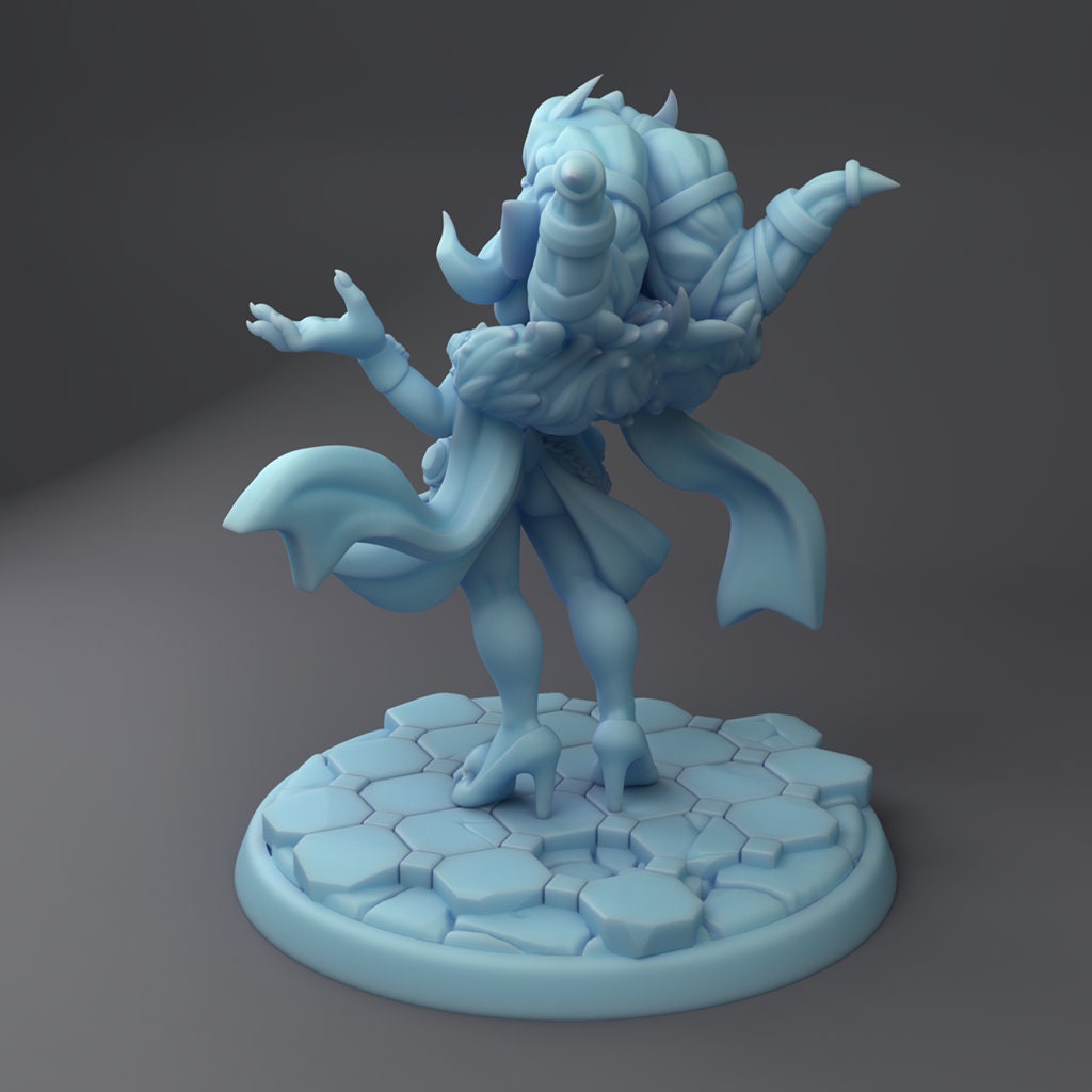 Evil Goblin Queen Peryl Pinup | Fantasy Miniature | D&D | Tabletop | Twin Goddess
