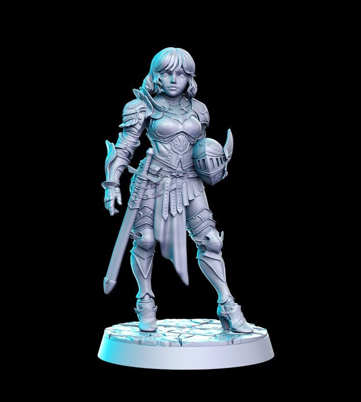 Svanielle, Captain of the Guard | 32mm or 28mm Fantasy Miniature | Dungeons & Dragons | Pathfinder | RPG | Tabletop | RN Estudio