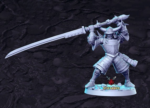 Kuroda, Nodachi Wielding Samurai Monster-hunter | Fantasy Miniature | D&D | Tabletop Games | RN Estudio