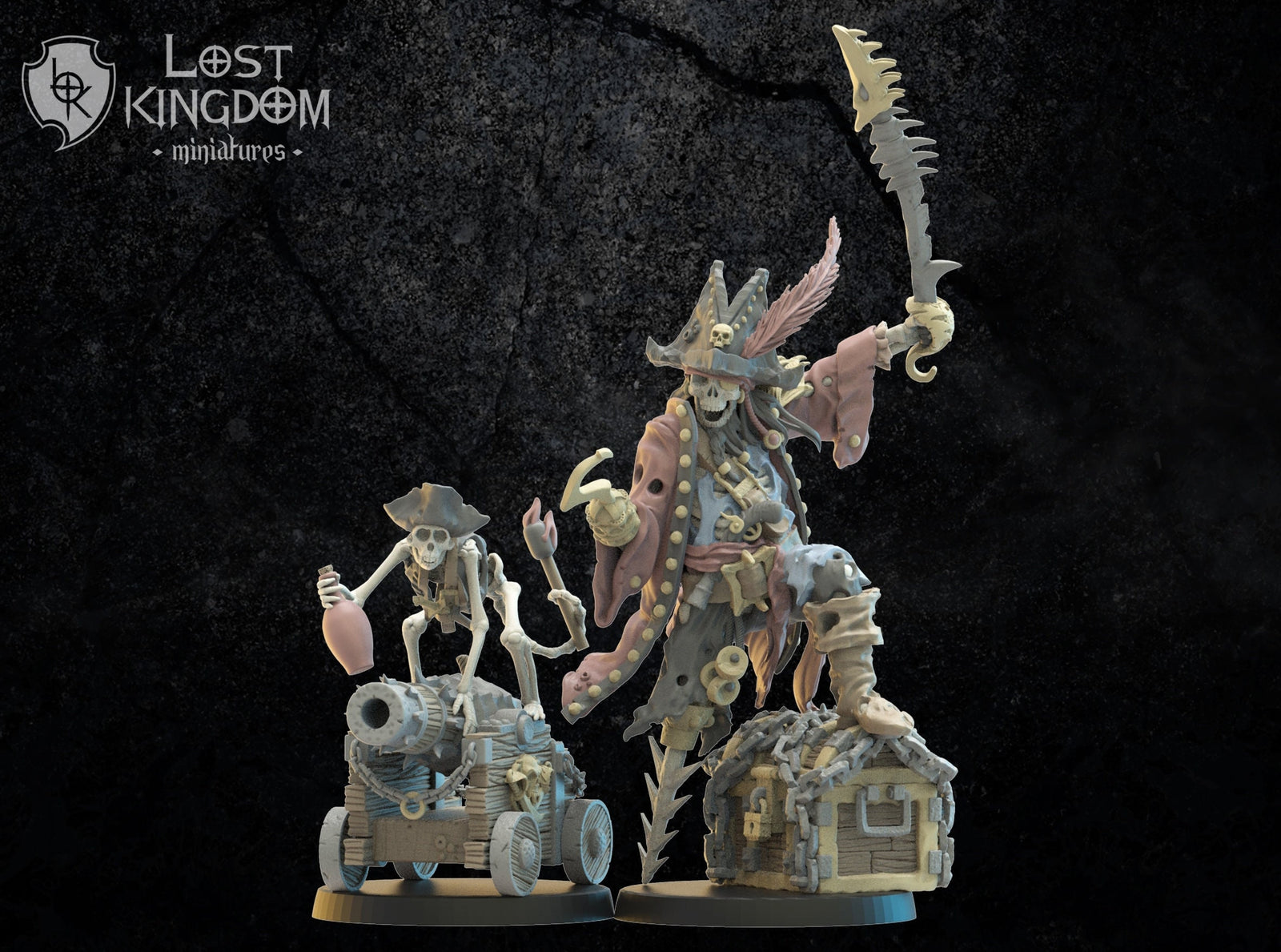 Captain "Saw Leg" & Mr. Boom | Fantasy Miniature | Dungeons and Dragons | DND | Tabletop Game | RPG | Lost Kingdom Miniature